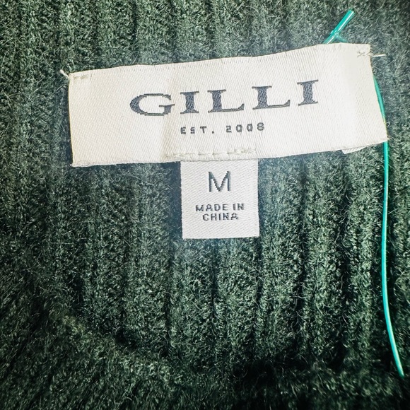 Gilli Dark Green and Cream Turtleneck Sweater Sz Medium - Picture 10 of 11